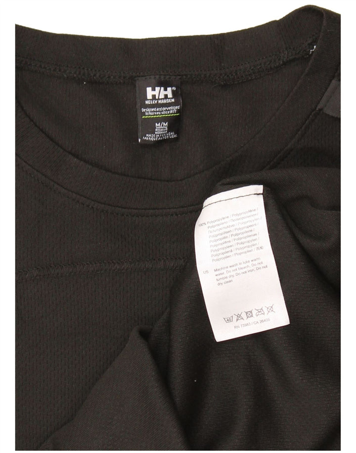 HELLY HANSEN Top pentru bărbați cu mânecă lungă, mediu negru, polietilenă color bloc