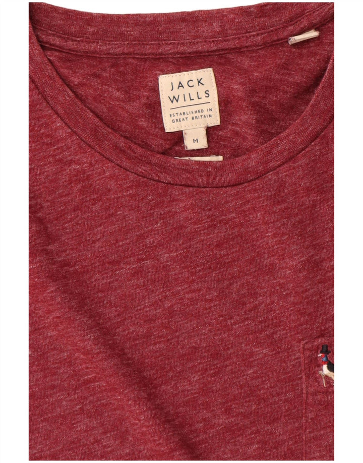 Tricou Jack Wills pentru bărbați Top mediu burgundy bumbac cu pete