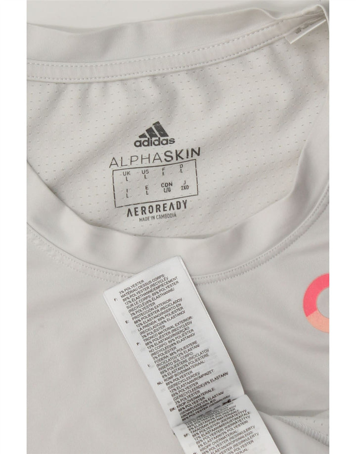Tricou grafic Aeroready ADIDAS pentru bărbați Top mare din poliester gri