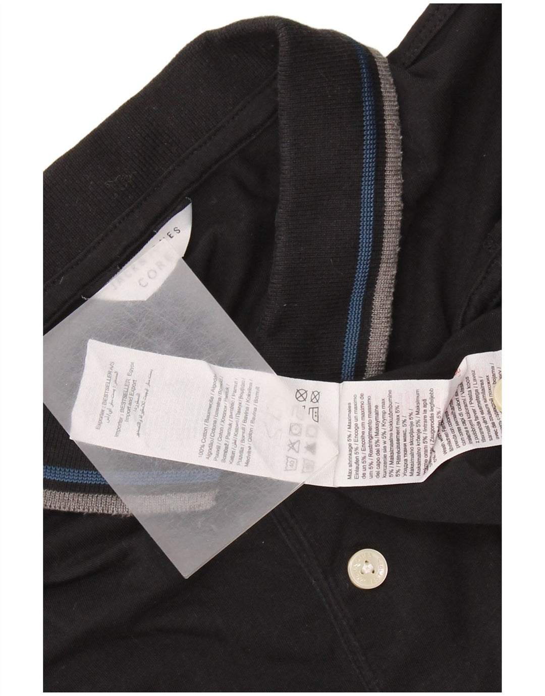 Cămașă polo pentru bărbați JACK & JONES, bumbac negru mare