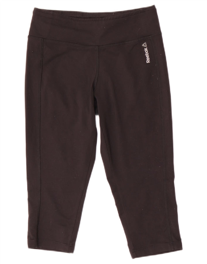 Leggings Capri pentru femei REEBOK UK 8/10 Poliester negru mic