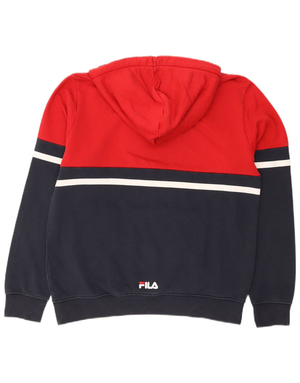 Pulover Fila pentru bărbați cu capota, roșu, colorat