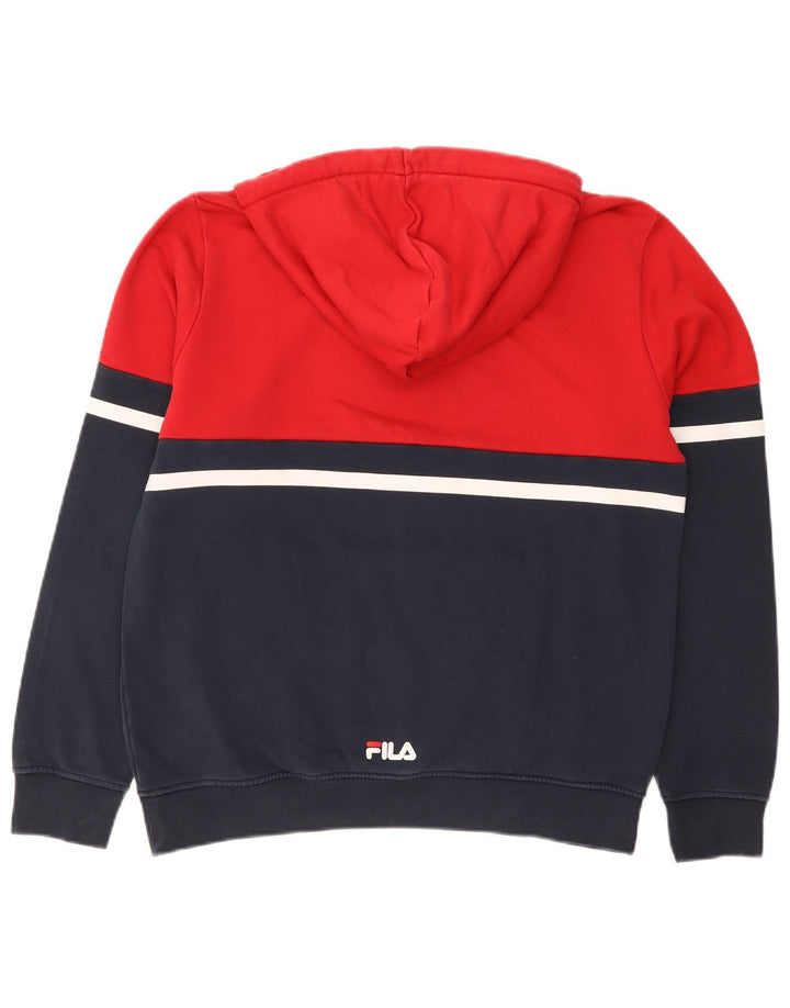 Pulover Fila pentru bărbați cu capota, roșu, colorat