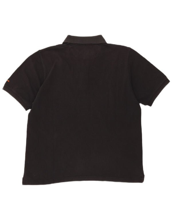 Barbour Tricou polo pentru bărbați, bumbac mediu negru