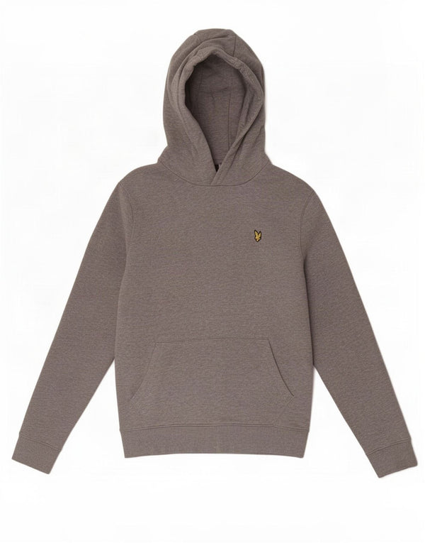 Lyle & Scott Mens Hoodie Jumper Small Grey Cotton
