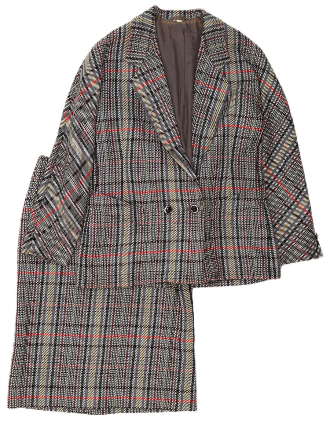 Set fuste 2 piese pentru femei VINTAGE IT 42 Medium W30 Grey Check