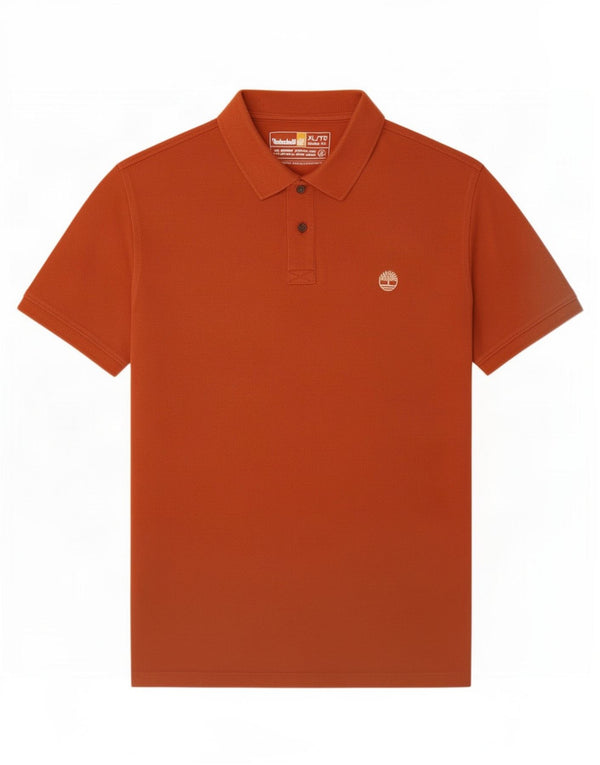 Timberland Mens Regular Fit Polo Shirt XL Orange Cotton
