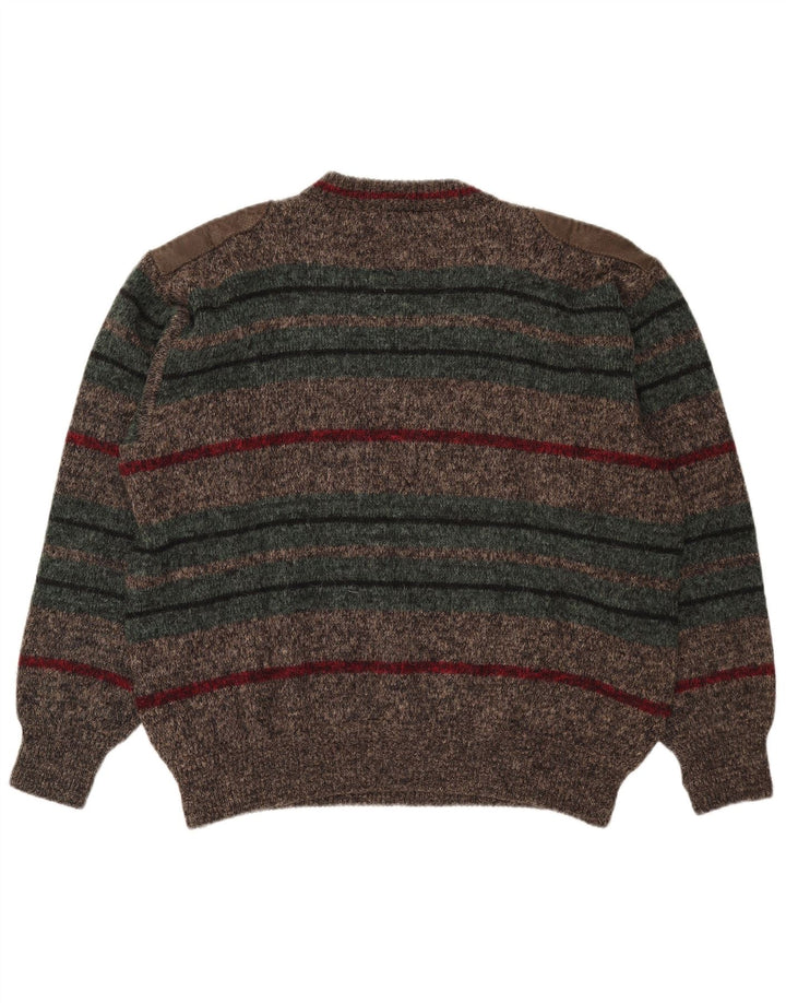Pulover Ranger pentru bărbați cu decolteu triplu, XL, poliamidă cu dungi maro