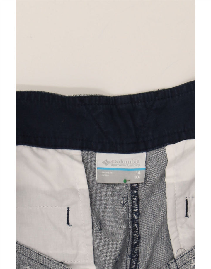 COLUMBIA Womens Abstract Pattern Chino Shorts US 14 XL W36 Grey Cotton Vintage Columbia and Second-Hand Columbia from Messina Hembry 