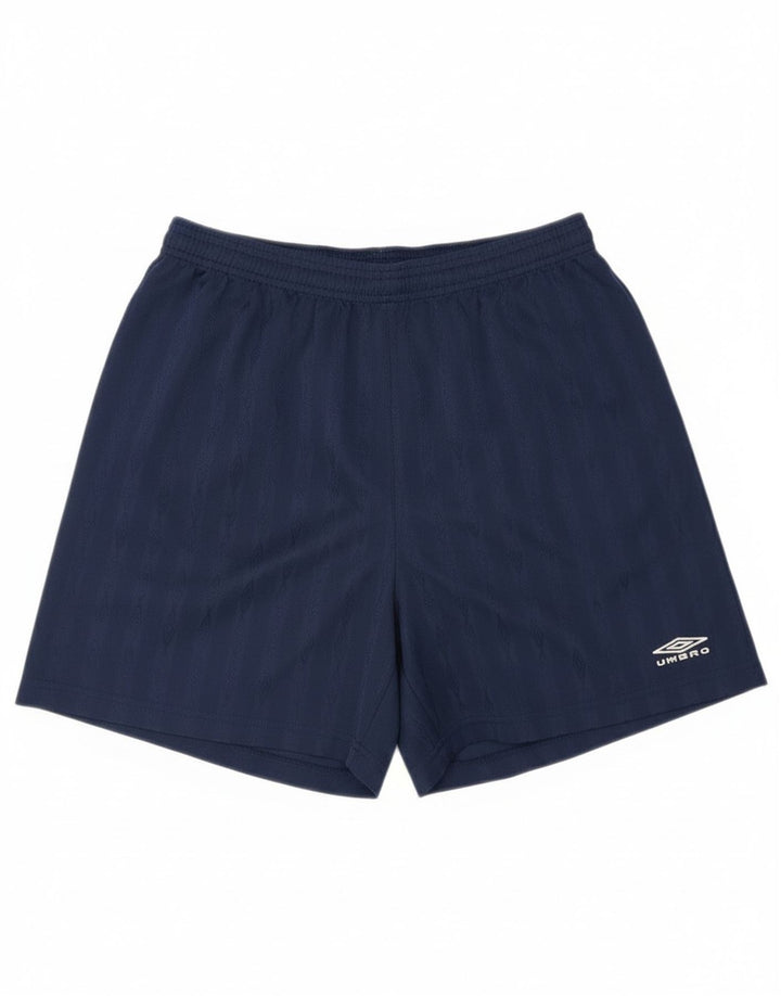 Pantaloni scurți sport Umbro pentru bărbați, poliester cu dungi mari bleumarin