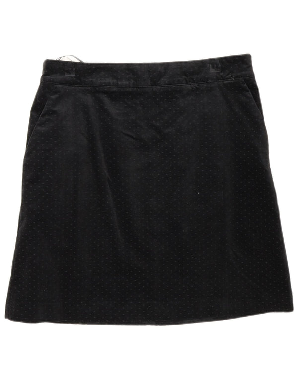 Crew Clothing Fusta A-Line pentru femei din catifea UK 12 Medium W32 Black Spotted