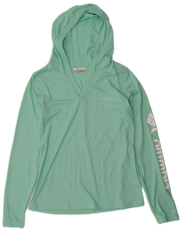 Columbia Womens Hooded Graphic Top Long Sleeve UK 10 Small Green Polyester