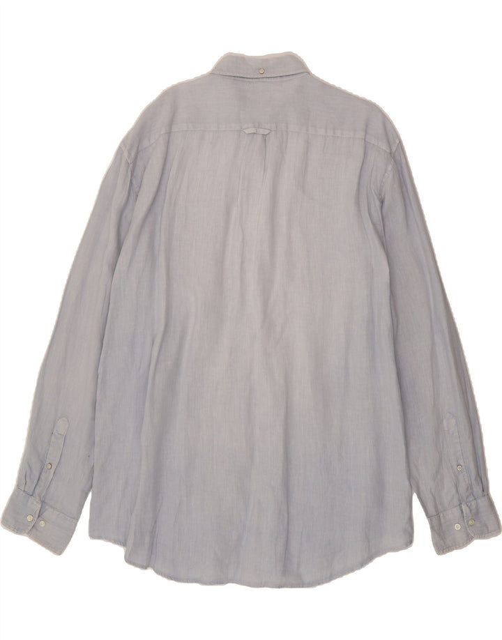 GANT Mens Regular Fit Shirt 2XL Blue Linen Vintage Gant and Second-Hand Gant from Messina Hembry 