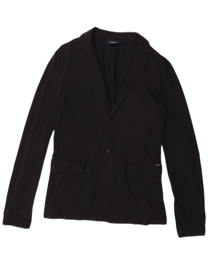 Jachetă Blazer pentru femei Armani Jeans cu 2 nasturi UK 18 XL Bumbac bleumarin
