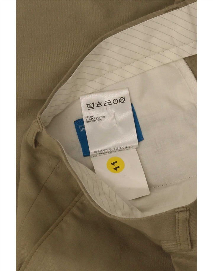Pantaloni casual pentru bărbați Marks & Spencer L34 L31 Kaki Poliester
