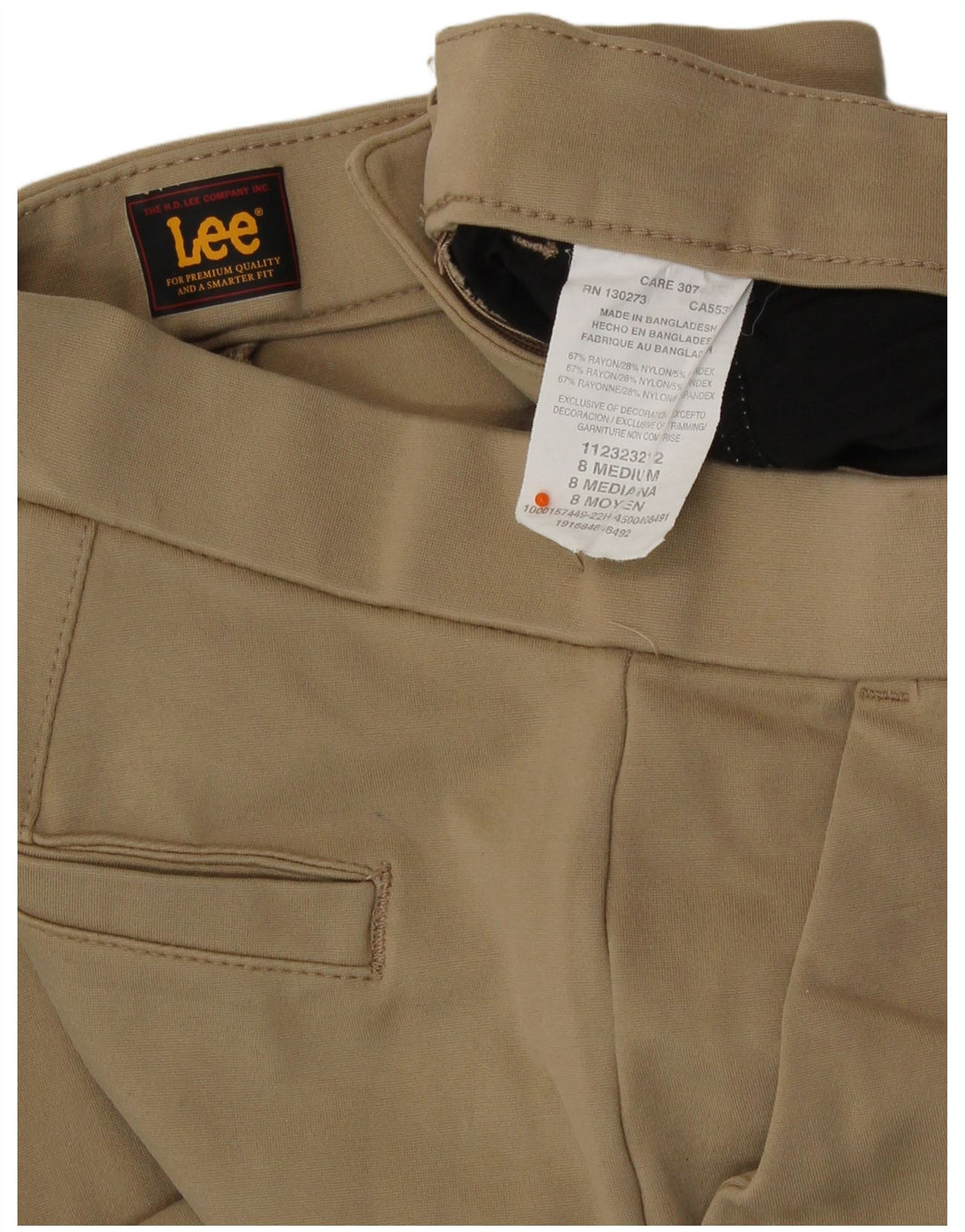 Pantaloni casual subțiri LEE pentru femei US 8 Medium W30 L26 Bej Rayon