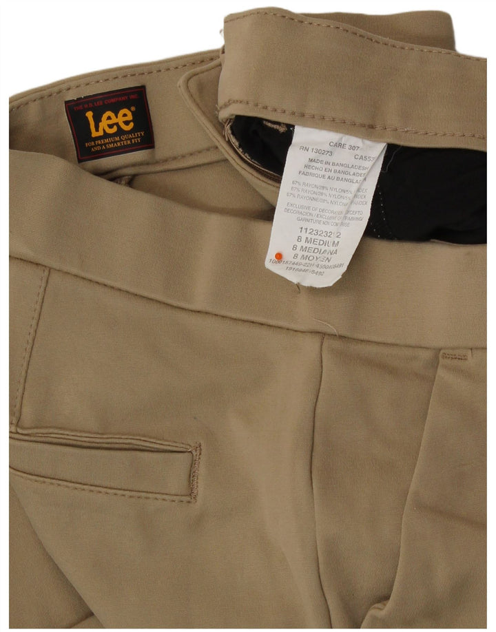 Pantaloni casual subțiri LEE pentru femei US 8 Medium W30 L26 Bej Rayon