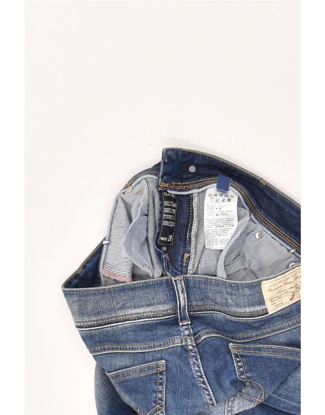 GAS Womens Cropped Jeans W28 L25  Blue Cotton | Vintage Gas | Thrift | Second-Hand Gas | Used Clothing | Messina Hembry 