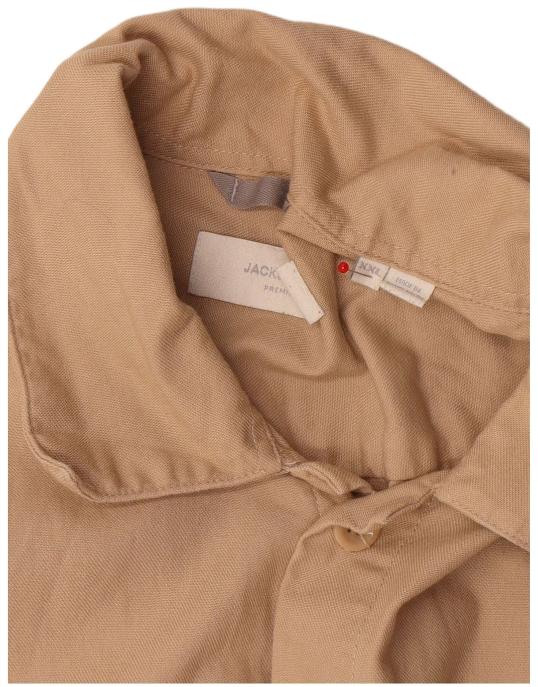 Cămașă Jack & Jones pentru bărbați, bumbac bej 2XL