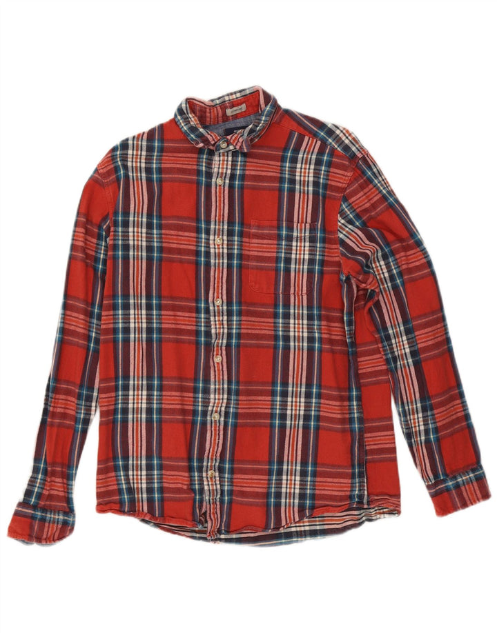 Cămașă Jack & Jones pentru bărbați din flanel mare, roșu, din bumbac