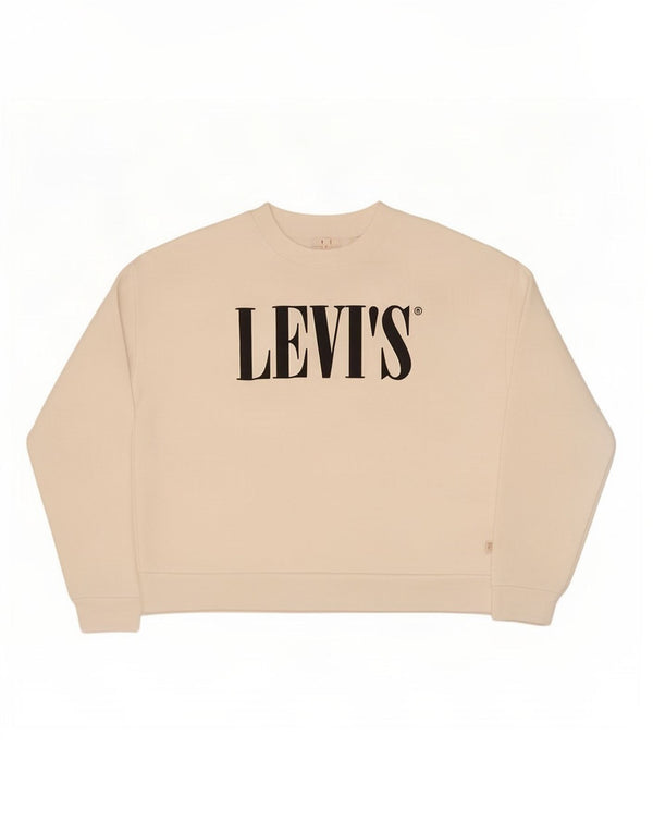 Levi's Pulover supradimensionat cu grafic pentru femei UK 10 Bumbac alb mic