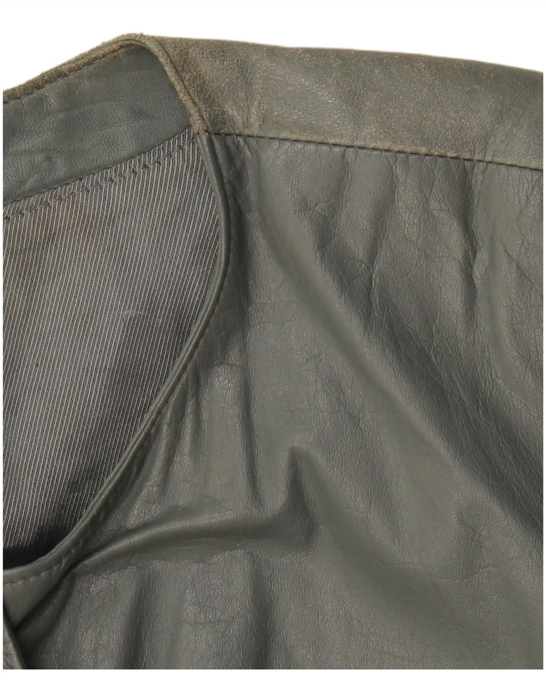 Bomber din piele pentru femei VINTAGE UK 12 din piele gri medie