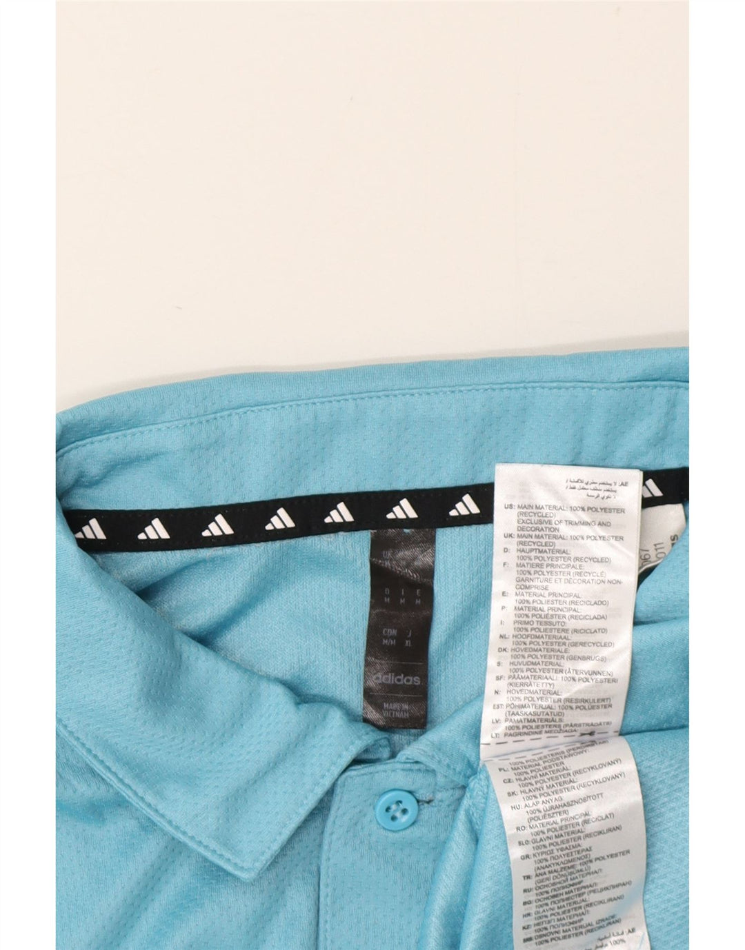Tricou polo Adidas Aeroready pentru bărbați, poliester albastru mediu