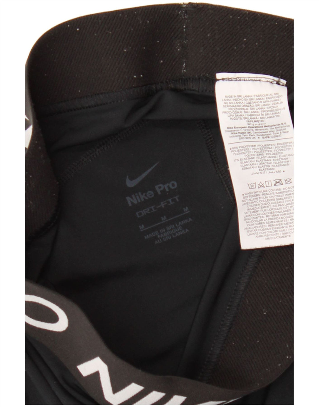 Pantaloni scurți sport NIKE Dri Fit Graphic pentru femei UK 12 Poliester mediu negru