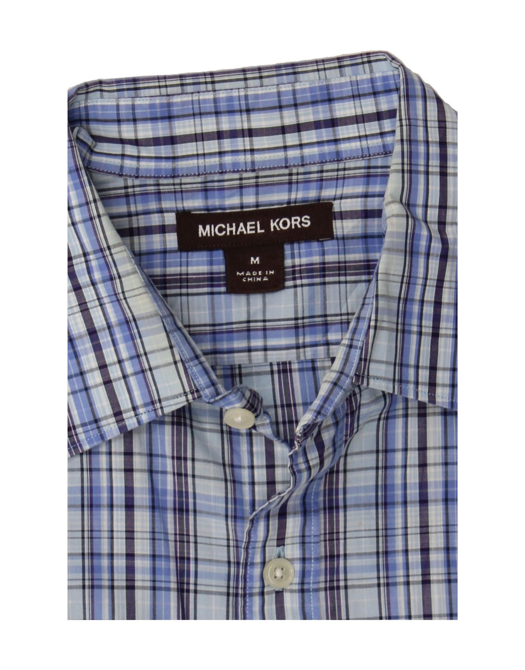 MICHAEL KORS Mens Shirt Medium Blue Check Cotton Vintage Michael Kors and Second-Hand Michael Kors from Messina Hembry 