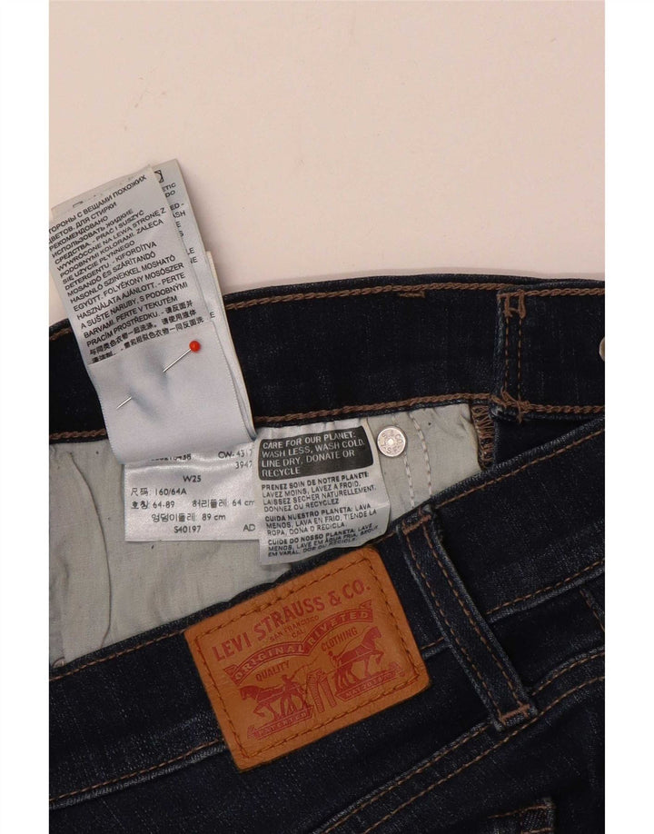 Pantaloni scurți din blugi pentru femei Levi's W25 XS bumbac bleumarin