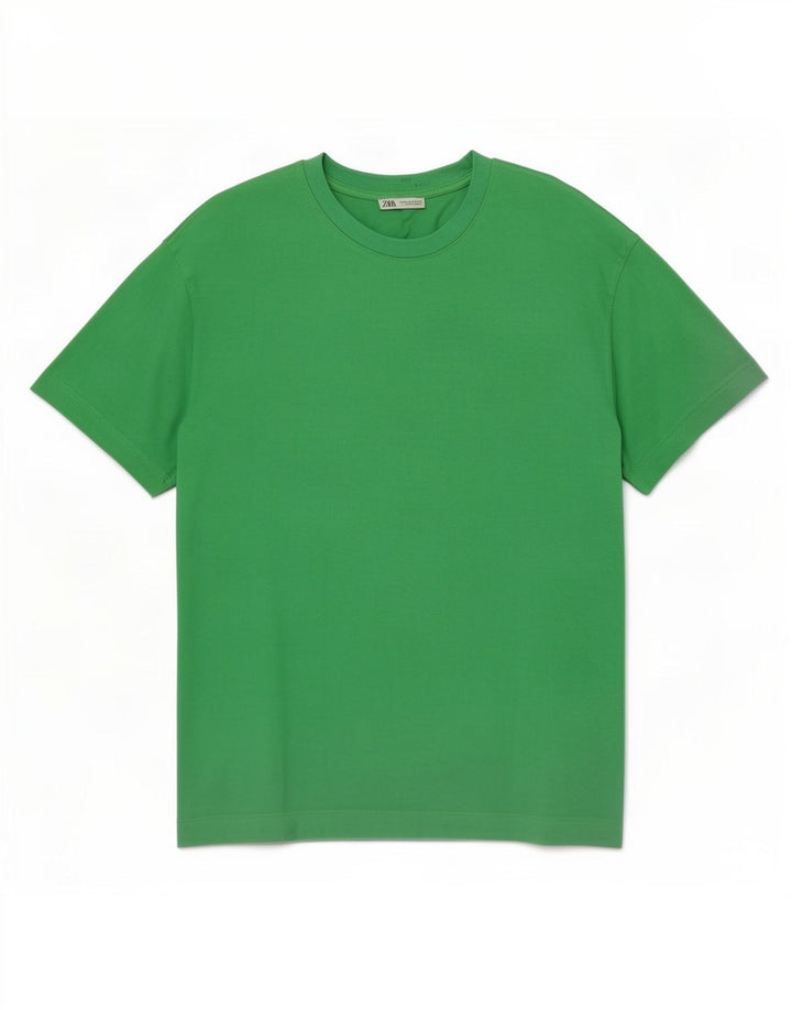 Tricou pentru bărbați Zara Top din bumbac verde mediu