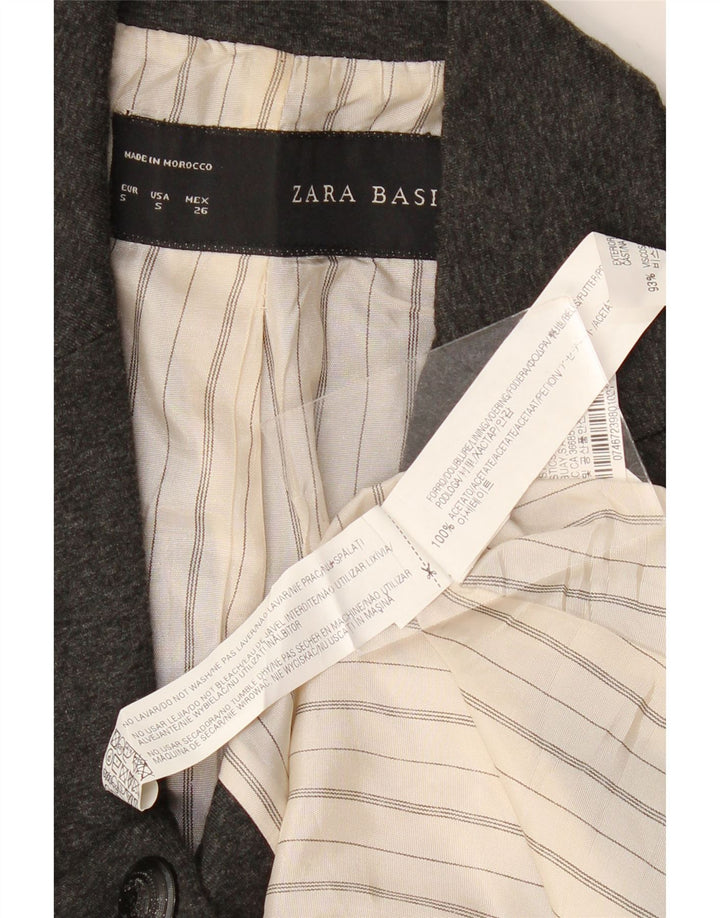 Sacou blazer pentru femei Zara, cu 1 nasture, UK 10, mic, gri, acetat