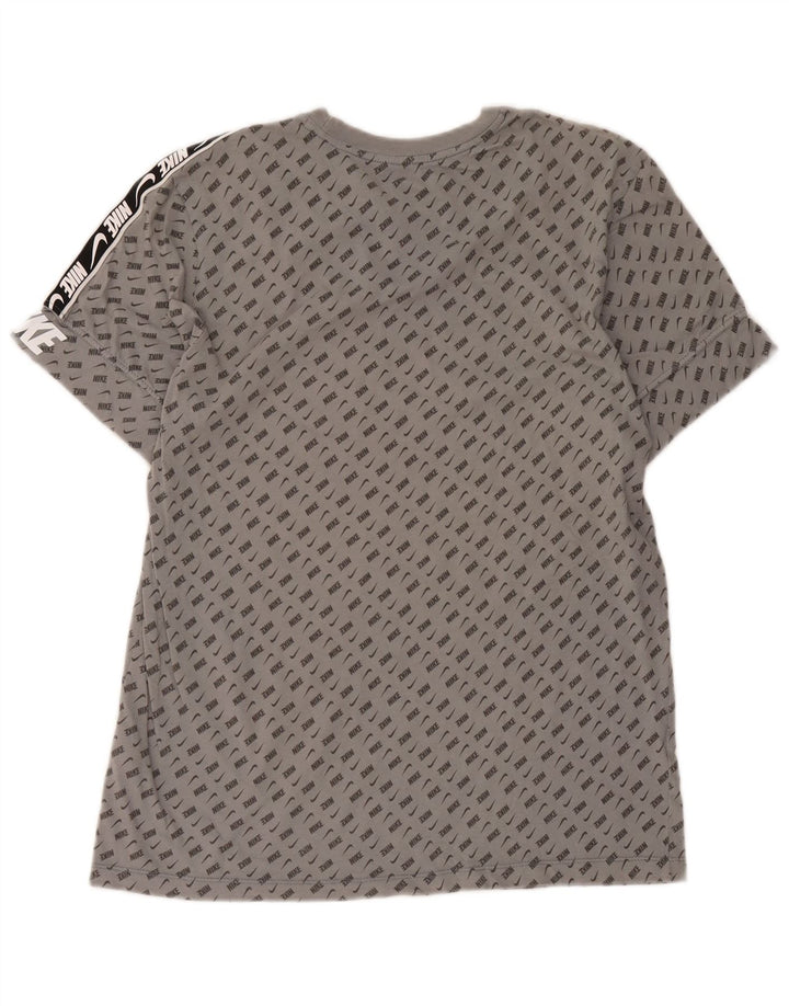 Tricou grafic Nike pentru bărbați Top, bumbac cu pete, gri mediu