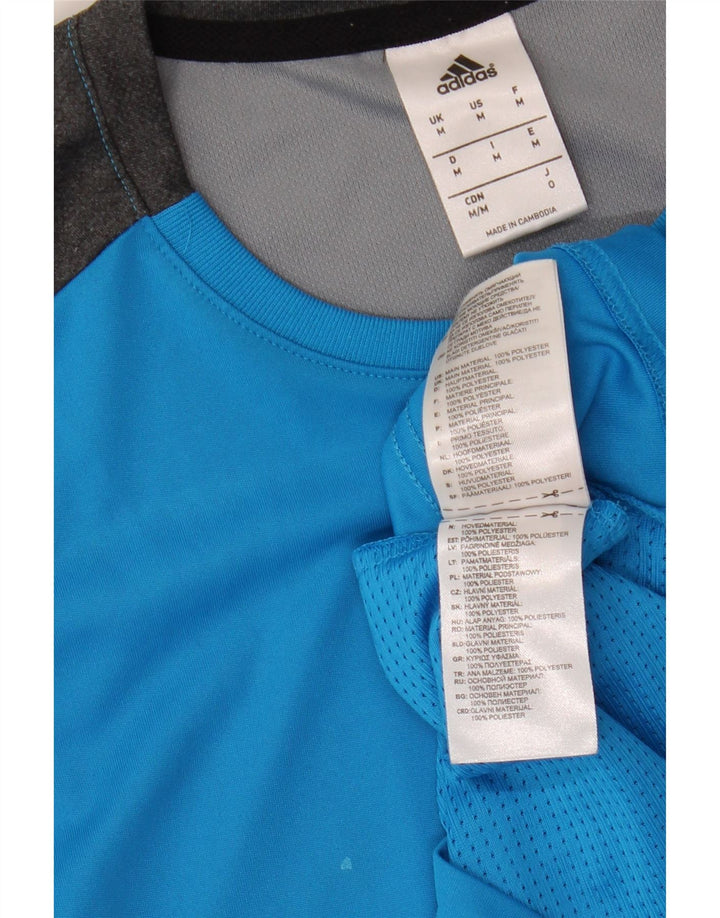 Tricou pentru bărbați Adidas Top Mediu Albastru Poliester Colorblock