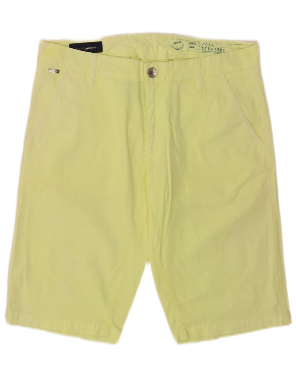Pantaloni scurți chino pentru bărbați Gas Straight Fit W32 Bumbac galben mediu