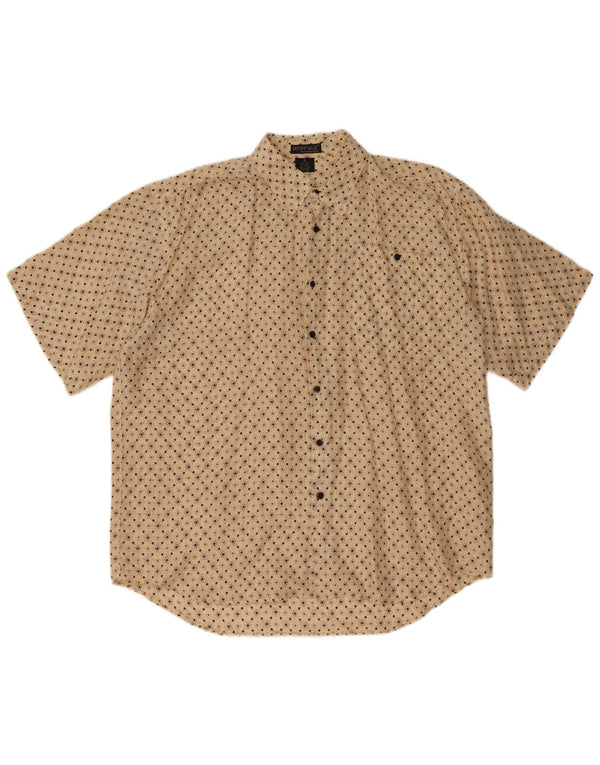 Cămașă cu mânecă scurtă pentru bărbați Montage XL Bej Geometric Matase