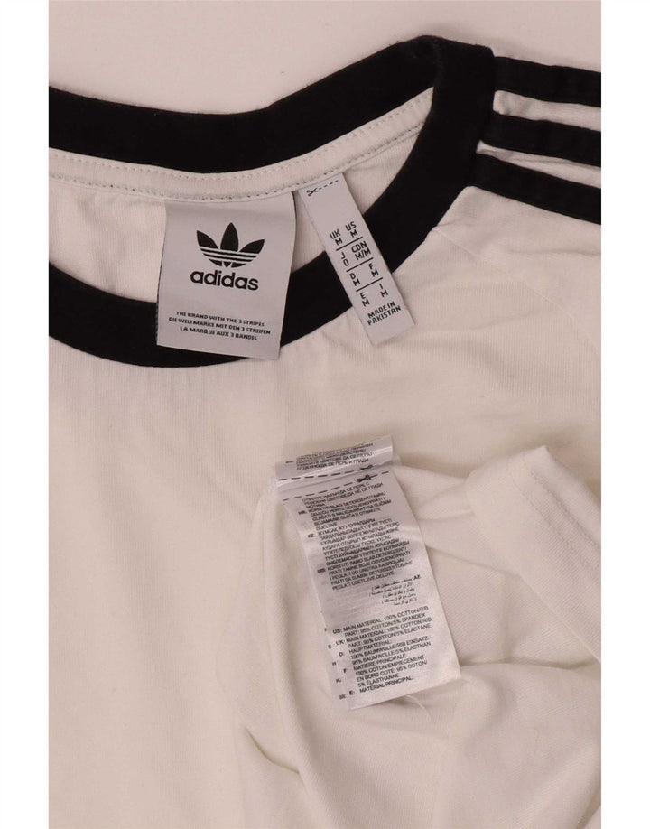 Adidas Mens Regular Top cu mânecă lungă, alb mediu, bumbac