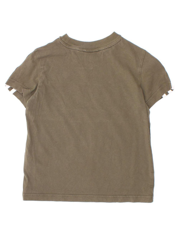 Tricou grafic Adidas pentru băieți Top 5-6 ani Kaki Bumbac color bloc