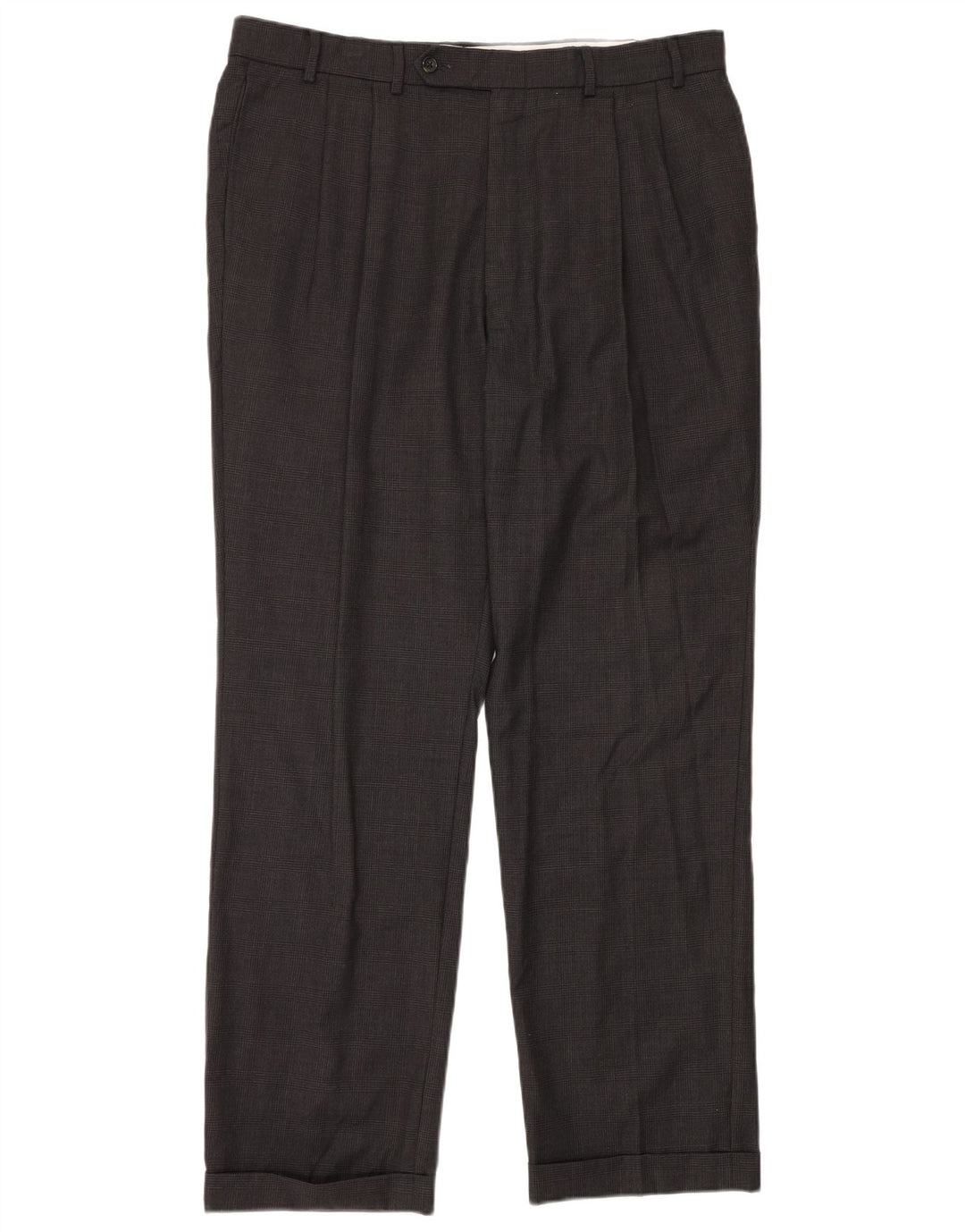 Pantaloni de costum pentru bărbați NAUTICA L38 L32 Lână cu carouri gri