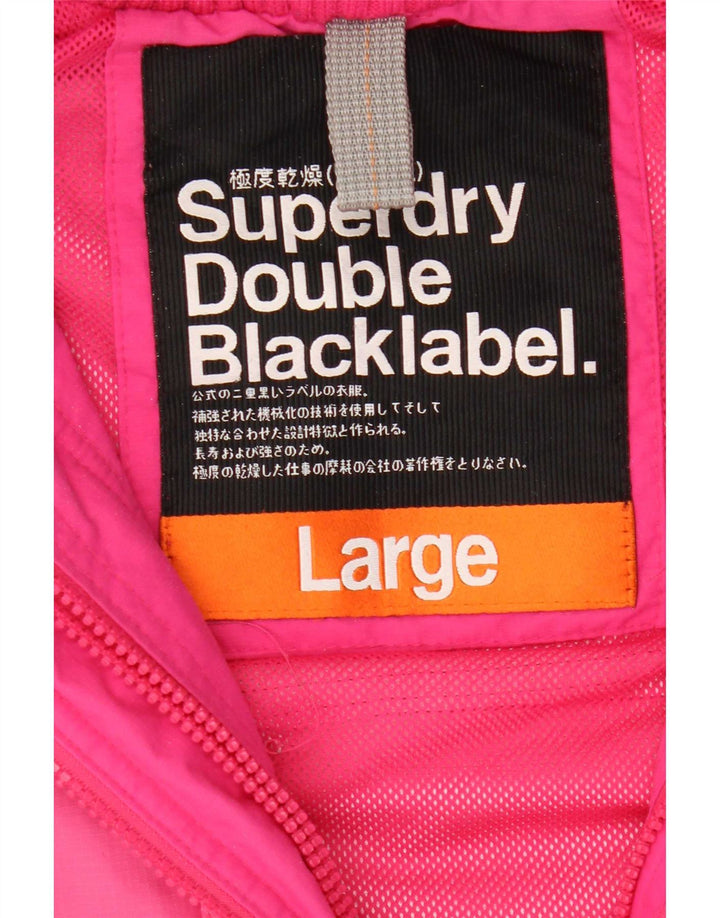 Jachetă de ploaie cu grafică Superdry pentru femei UK 14, mare, roz, nailon
