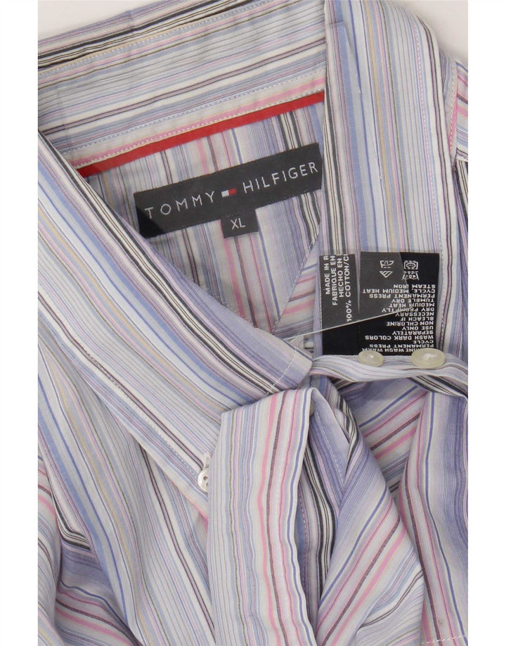 Cămașă pentru bărbați Tommy Hilfiger XL, bumbac cu dungi albastre