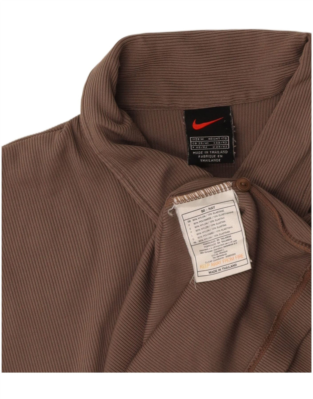 NIKE Mens Polo Shirt Medium Brown Nylon
