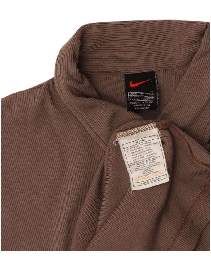 NIKE Mens Polo Shirt Medium Brown Nylon