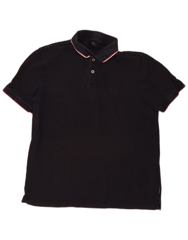 Cămașă polo pentru bărbați Armani Exchange XL, bumbac cu dungi negre
