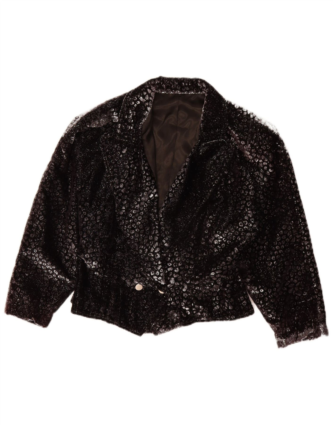 Blazer vintage pentru femei UK 14 Medium Black Animal Print