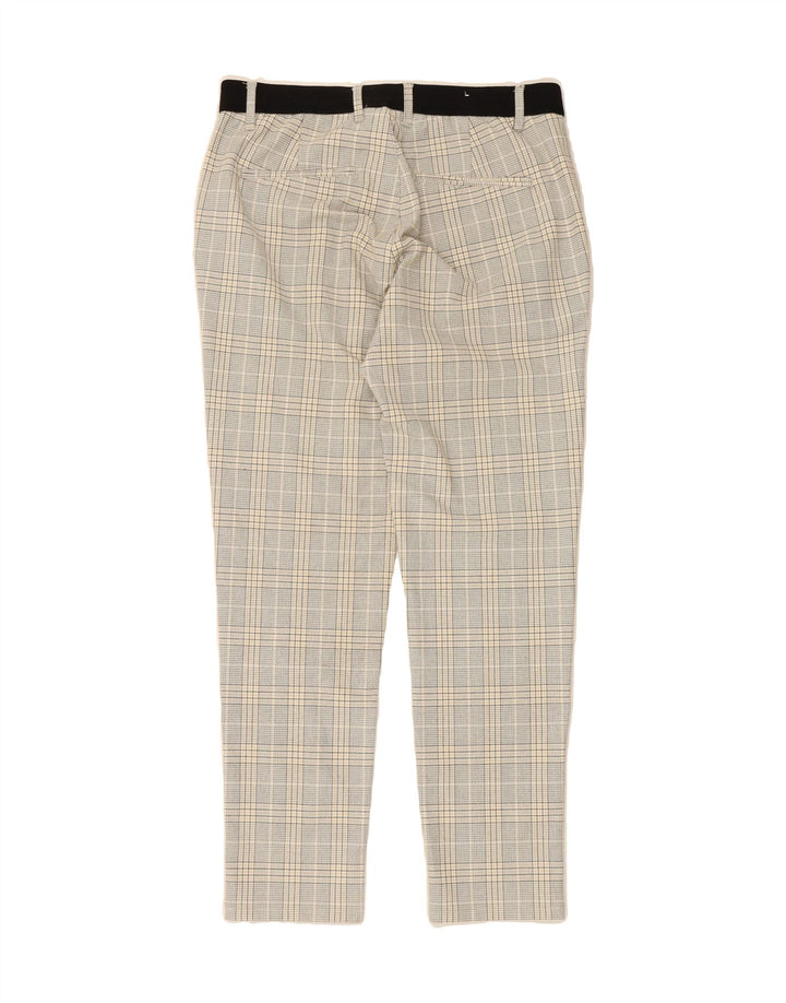 ZARA Womens Slim Chino Trousers Medium W31 L29 Grey Check Polyester Vintage Zara and Second-Hand Zara from Messina Hembry 
