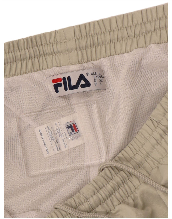 Pantaloni de trening pentru bărbați FILA Joggeri mari, bej, poliester