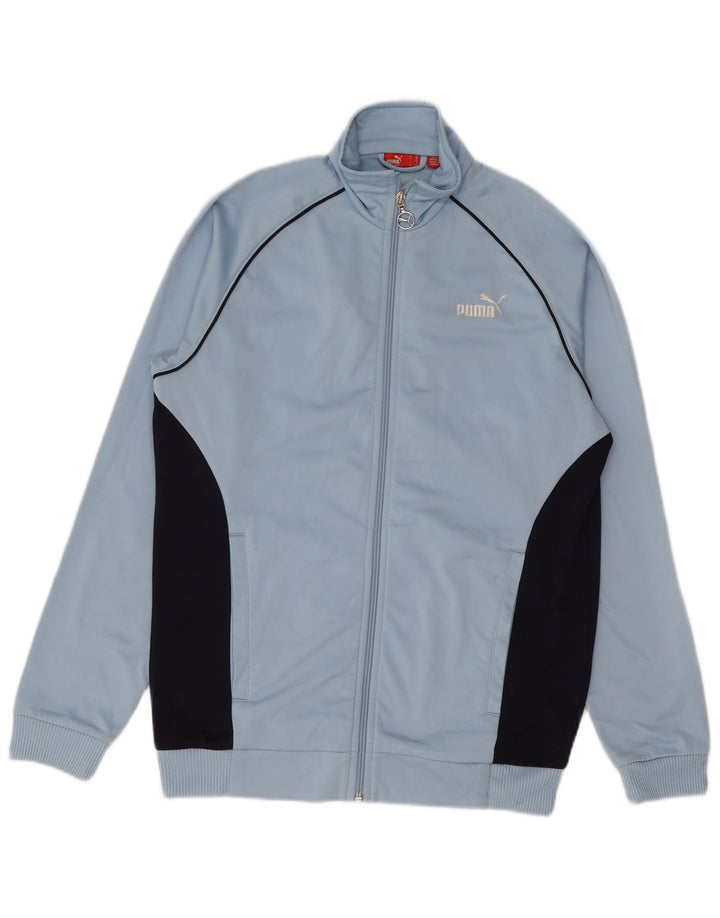 Jachetă de trening PUMA pentru băieți, 13-14 ani, poliester color bloc albastru