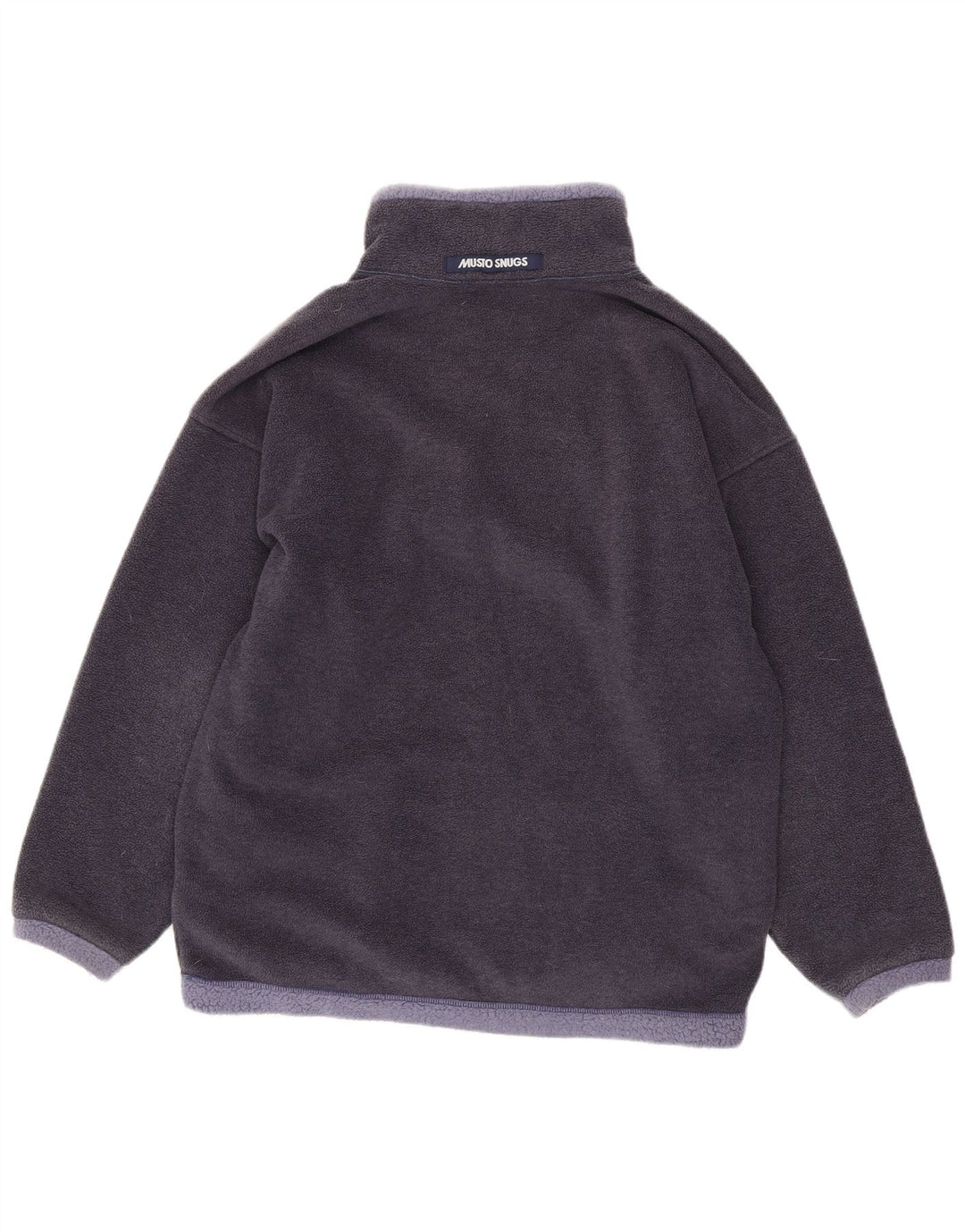 Pulover pentru bărbați Musto, cu fermoar, decolteu, fleece, mediu, bleumarin, poliester color bloc