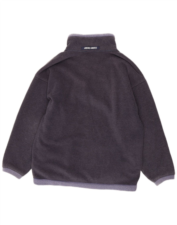 Pulover pentru bărbați Musto, cu fermoar, decolteu, fleece, mediu, bleumarin, poliester color bloc